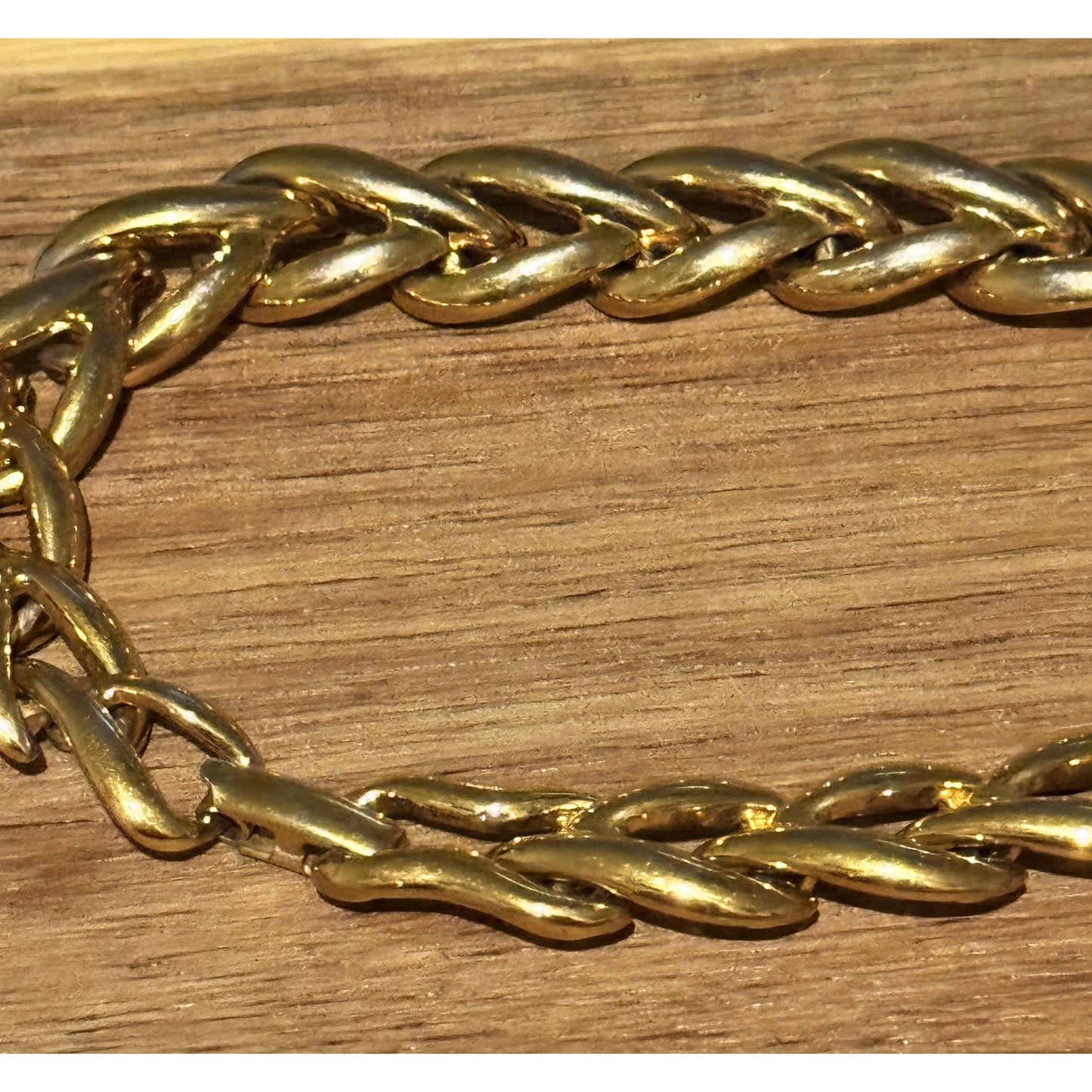 Napier Bracelet Vintage Gold Tone Woven Chain Links Chunky Classic 7.5”