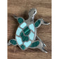 DTR Carolyn Pollack Sterling 925 Malachite & Turquoise Inlay Turtle Brooch 9.9g