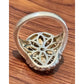 Vintage 925 Sterling Silver & 14K Gold Diamond Filigree Balinese Ring Size 7.5