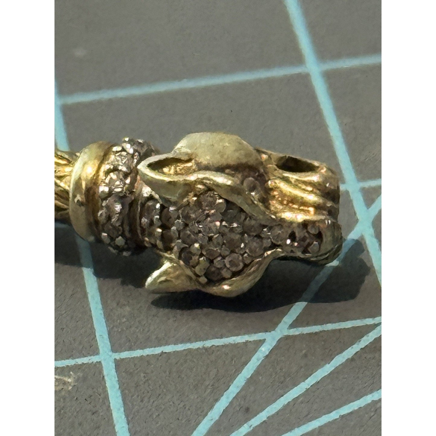 Vintage Milor Italy 925 Gold Vermeil Double Panther Head Braided Cuff Bracelet