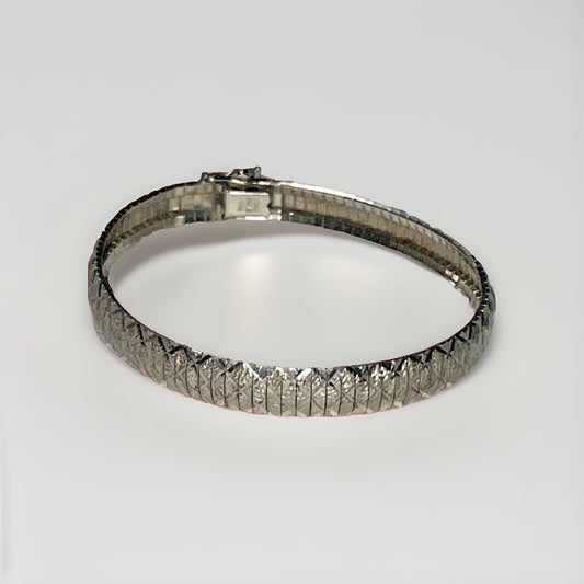 Milor Italy 925 Sterling Silver Textured Bracelet – 7.5” Box Link Design, 14g