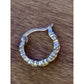 Sterling Silver 925 Enameled Sunflower Huggie Hoop Earrings