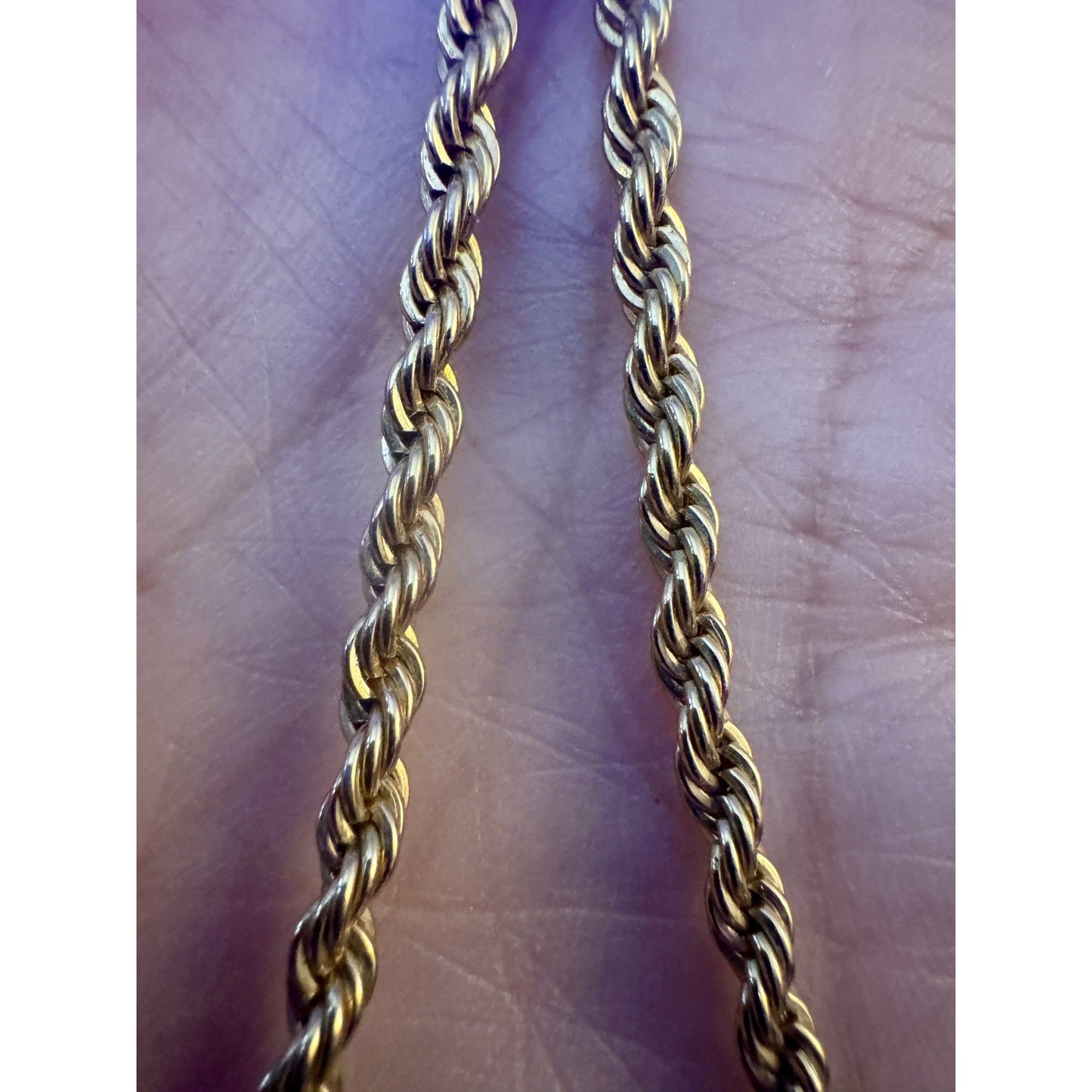 Vintage Signed AVON Gold Tone Rope Chain Necklace 20” Twisted Link 17g MINT