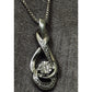 925 Sterling Silver Genuine Diamond Infinity Swirl Pendant Necklace 18” Italy 9g