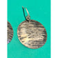 Vintage Sterling Silver Disc Earrings Signed EMD Modernist Textured Dangle Drop