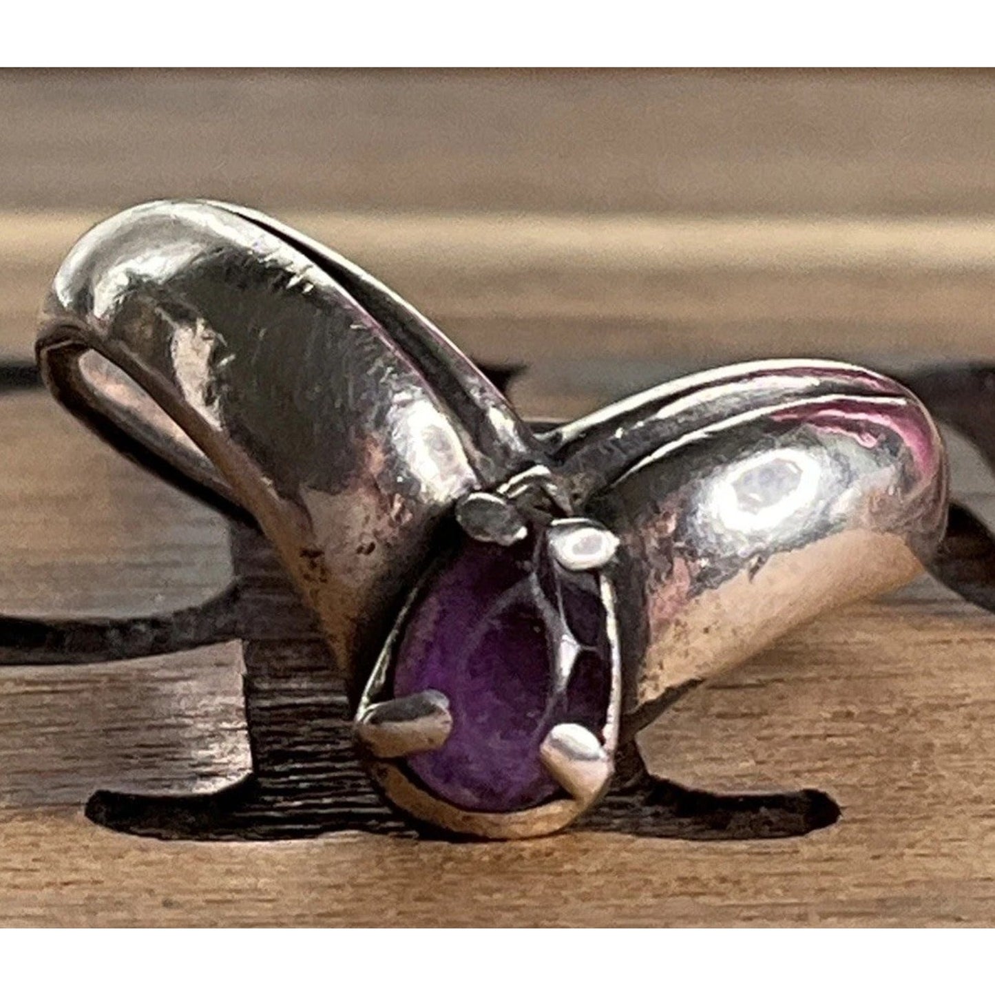Retired James Avery Apogean Purple Amethyst Tear Drop Ring Size 5.5