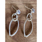 Michael Dawkins 925 Sterling Silver & 14K Gold Accent Oval Link Dangle Earrings