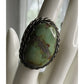 Vintage Southwestern Sterling Silver Green Turquoise Statement Ring Size 6.5 19g