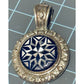 Vintage Carolyn Pollack CP Sterling Silver Lapis Mother of Pearl Pendant 20g