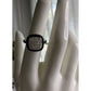 Sterling Silver Black & White CZ Halo Square Cushion Cluster Ring Size 7