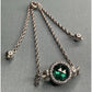 PANDORA ALE Sterling Silver Green Crystal Halo Slider Bracelet 6g