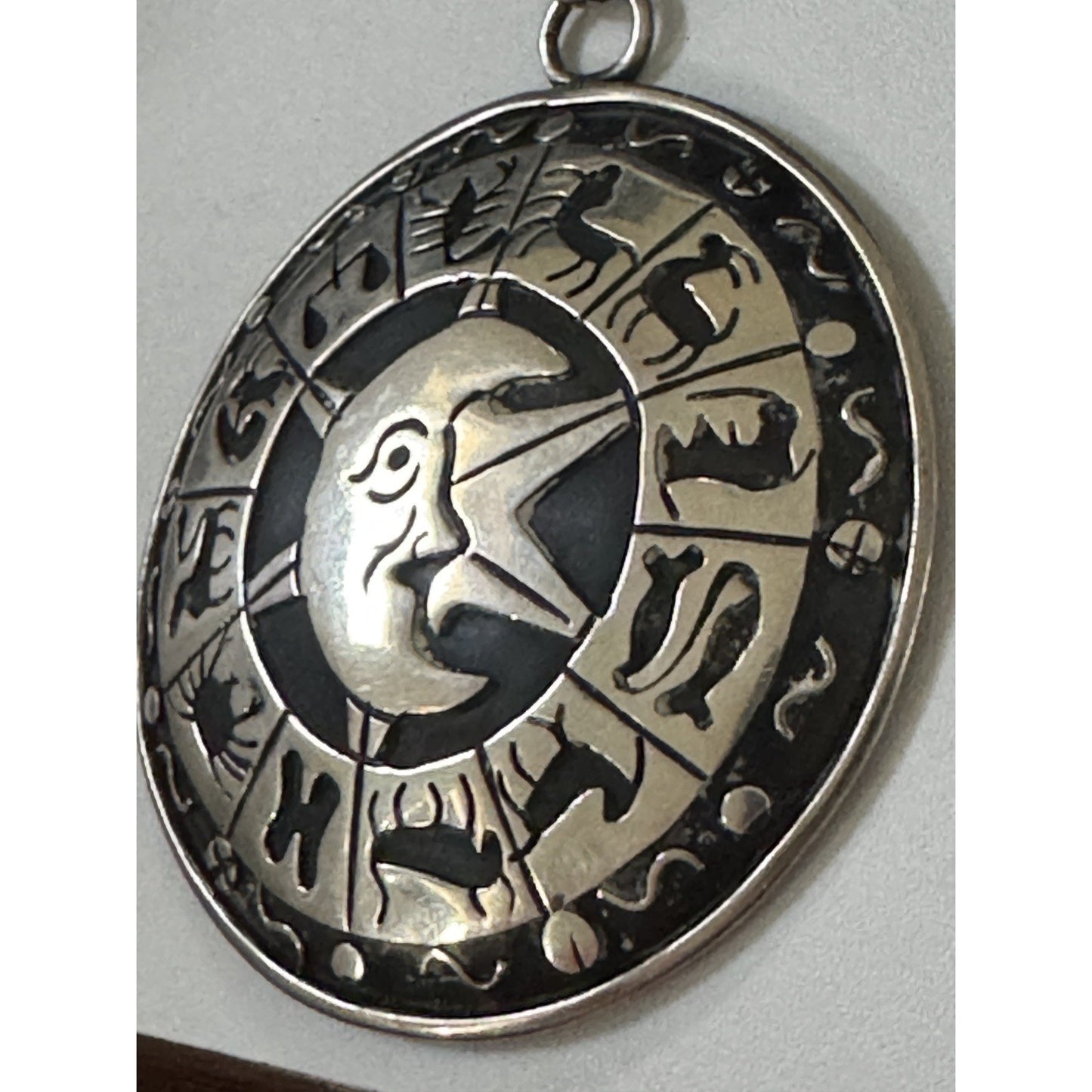Taxco Mexico FRR Sterling 925 Zodiac Sun Moon Pendant Eagle 3 20.9g Vintage Mint