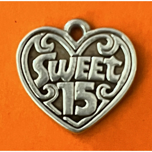 James Avery Retired Silver Sweet 15 Charm Pre-Owned