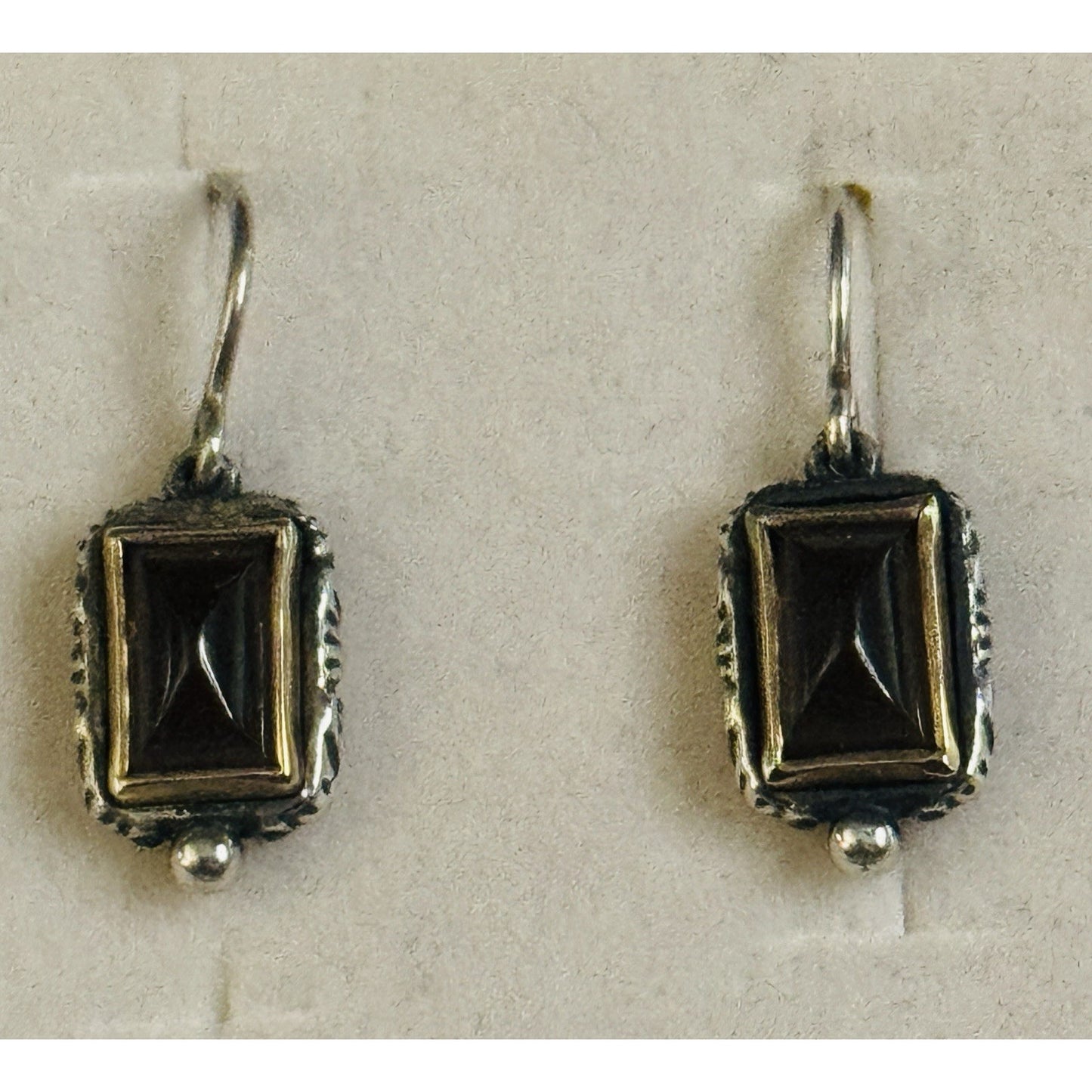 Pre owned James Avery Retired Graciela Smoky Quartz Earrings Sterling Silver And 14K gold