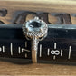 Sterling Silver 925 Oval Clear Stone Halo Ring Size 7.25