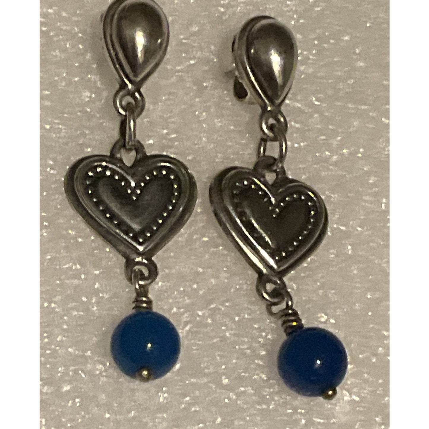 Pre Owned James Avery Retired Silver Dangle Drop Lapis Lazuil Earrings In JA Box