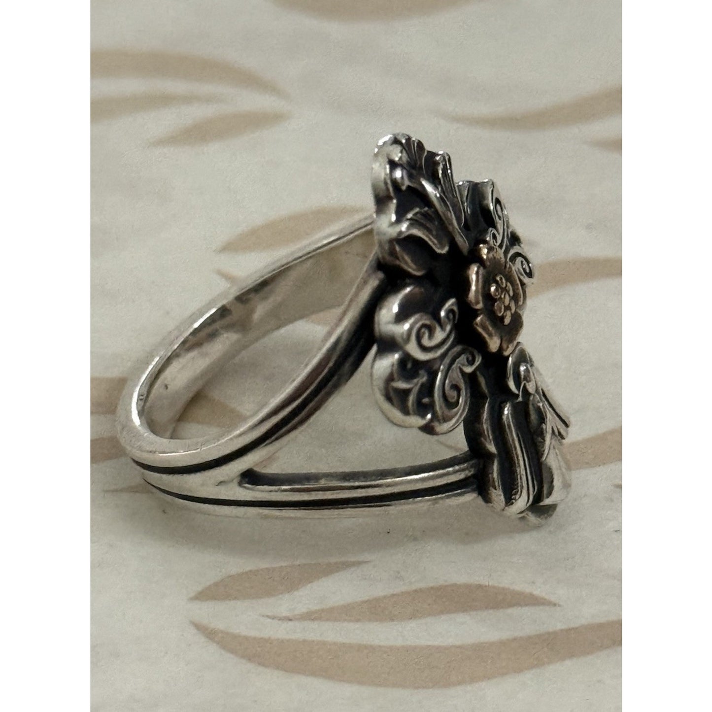 Pre owned James Avery Retired Sterling Silver/ Bronze La Vida Nueva Cross Ring Size 7