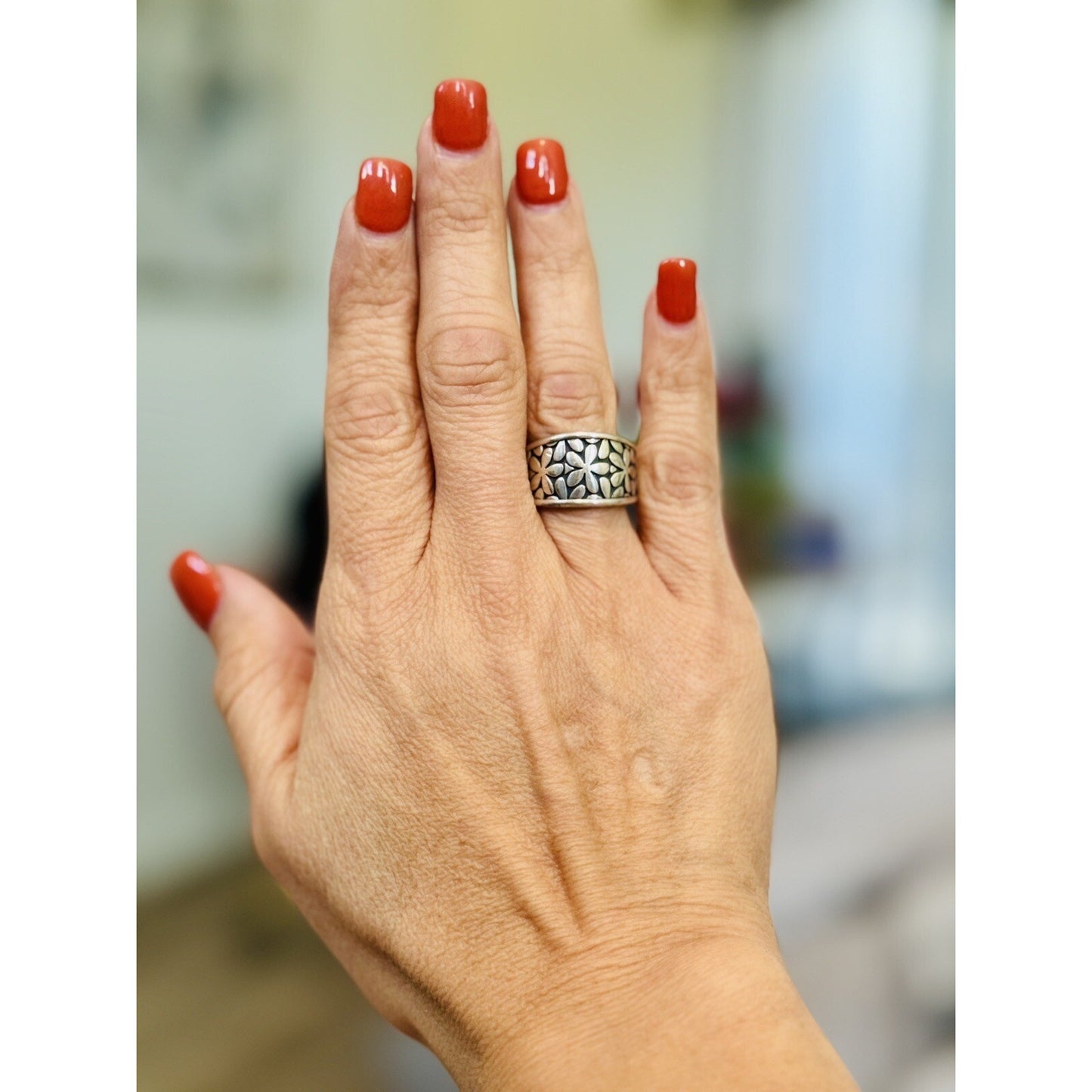 Pre owned James Avery Retired Silver Spring Blossom Ring Size 8