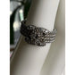 Sterling Silver CC Ring 925 CZ Pave Interlocking Ring Size 6