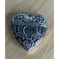Vintage Victorian Heart Shaped Sterling Silver Repousse Match Safe Pendant 925