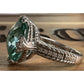 Judith Ripka Sterling Silver Green Spinel Gemstone Statement Ring Size 7.5