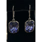 Sterling Silver Amethyst Drop Earrings Cushion Cut Purple Leverback 925 3.2gr