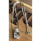 Sterling Silver Herringbone Necklace Clear Crystal Pendant 925