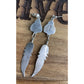 Lorena Sterling Silver Black Onyx Feather Dangle Earrings Southwestern Boho Drop