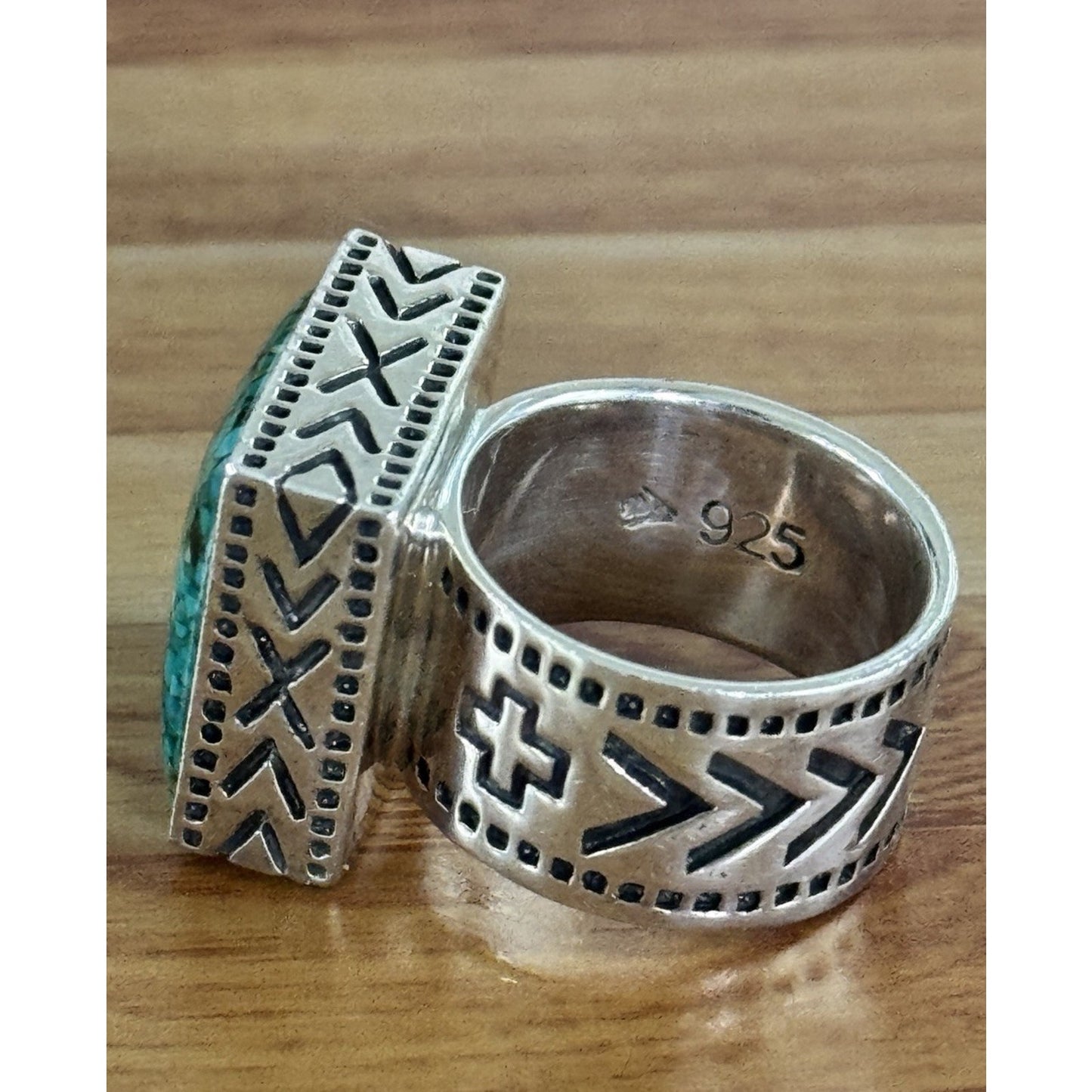 Retired Silpada Sterling Silver 925 Crushed Turquoise Statements Ring Size 7