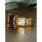 Vintage 18K GF Brown Crystal Rhinestone Cocktail Ring Size 9.25