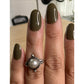 Vintage Sterling Silver Pearl Ring Size 6 Round White Pearl 925 Ring