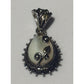 Vintage Barbara Bixby 925 18k Enhancer Or Pendant MOP Vine Leaf Mother of Pearl