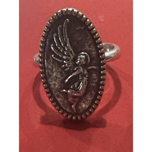 James Avery Retired Bronze & Sterling Silver Seraphina Angel Ring Size 10 Pre-Owned