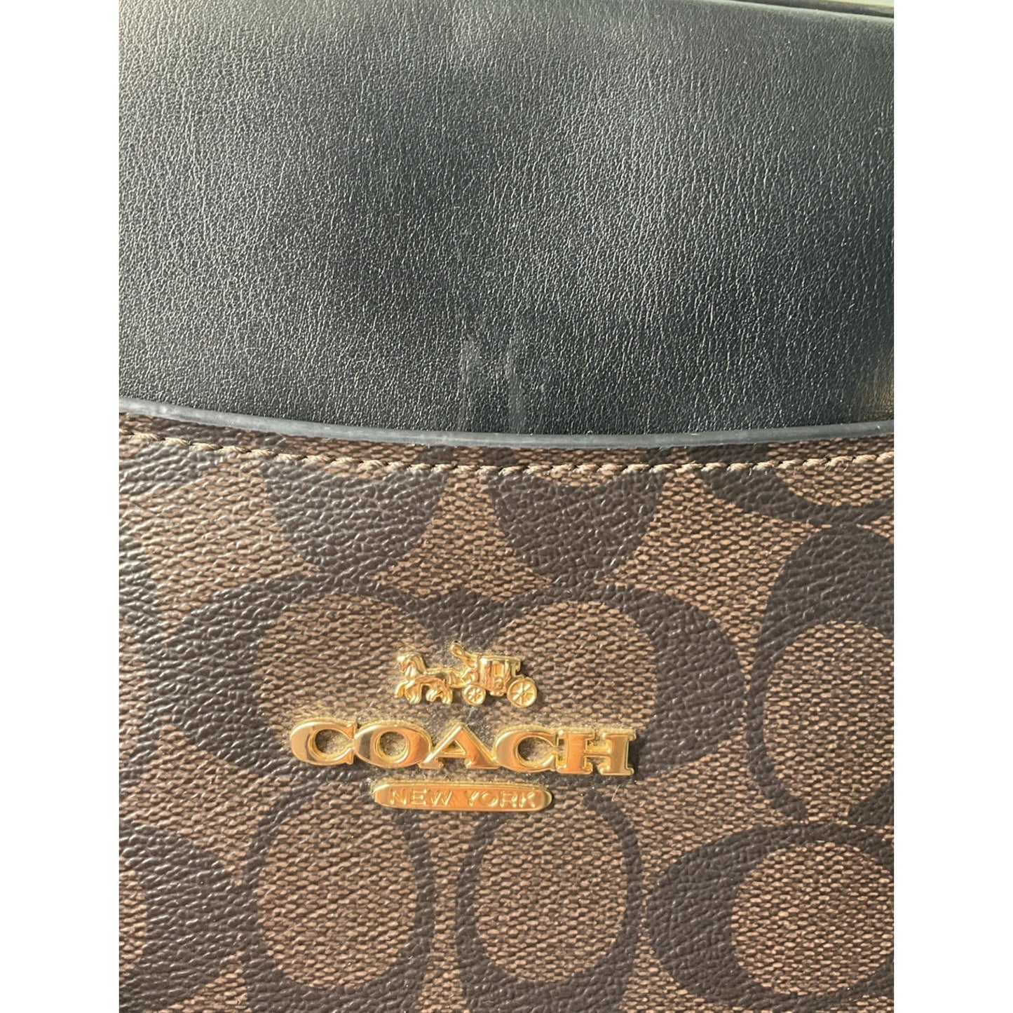 Coach Signature Padded 15" Laptop Briefcase Leather Brown/Black