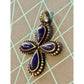 James Avery RARE Sterling Silver Beaded Blue Sodalite Cross Pendant