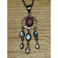 Southwestern 925 Sterling Silver Pink Blue Mother of Pearl Chandelier Pendant