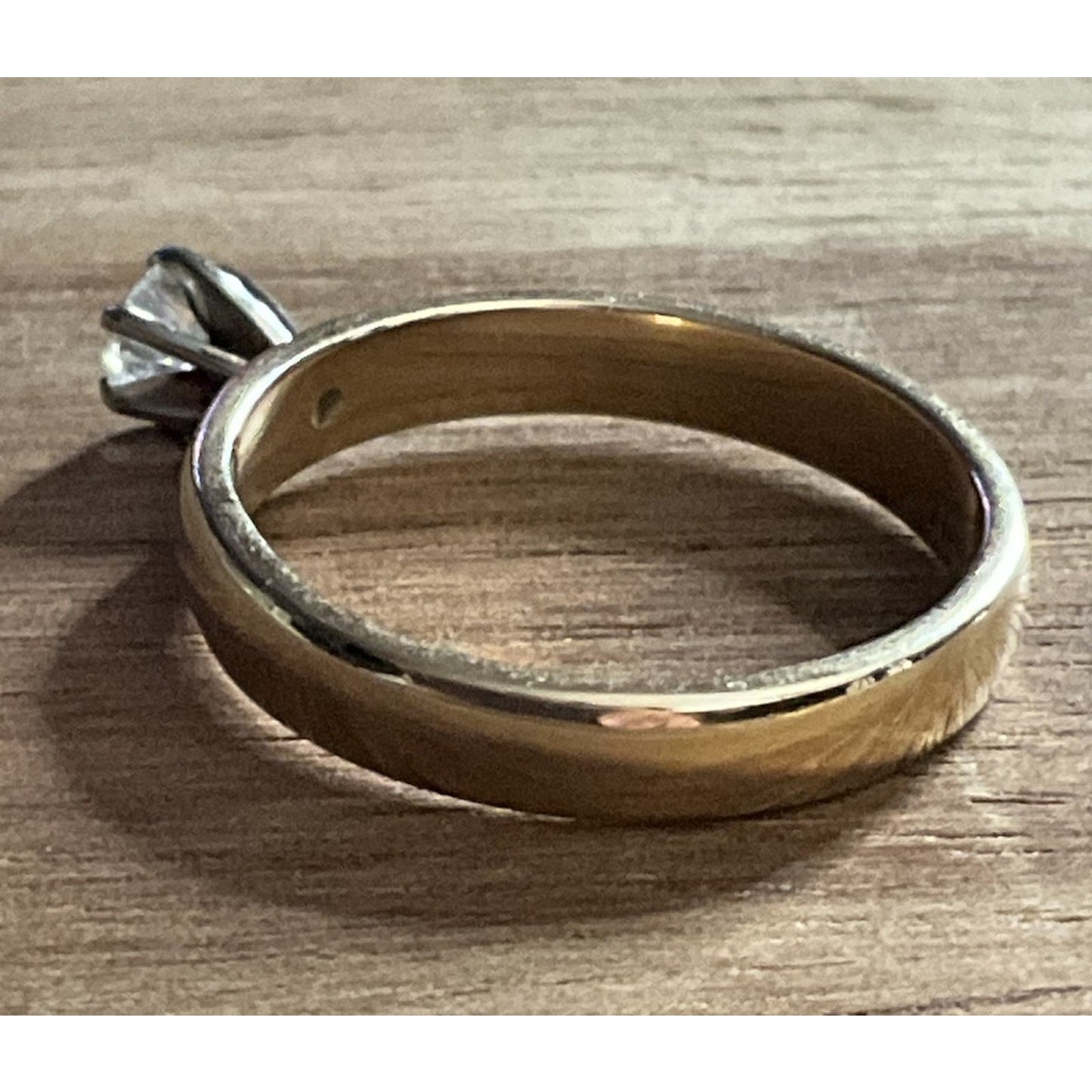 Pre owned James Avery 14k Gold Retired .25 Carat Diamond Solitaire Engagement Ring Sz 7.5