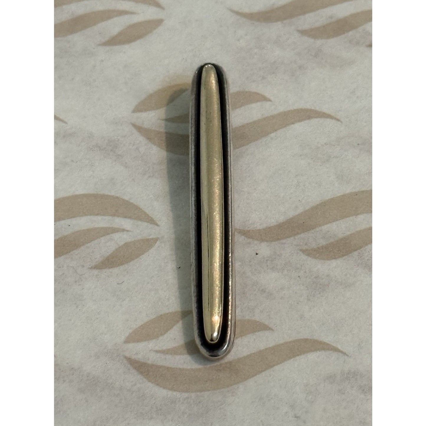 Pre Owned James Avery Retired Sterling Silver & 14k Gold Geometric Bar Pendant