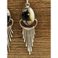 Vintage Sterling Silver Wild Horse Fringe Dangle Earrings Signed 97
