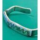Vintage Southwestern Sterling Silver Blue Green Opal Inlay Cuff Bracelet 22g