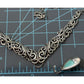 New Carolyn Pollack Sterling Silver Turquoise Doublet Scroll Rope Bar Necklace