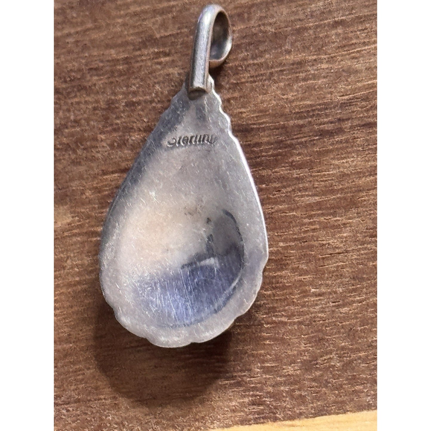 Vintage Sterling Silver Red Garnet Style Teardrop Cluster Pendant