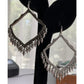 Retired Kendra Scott Geometric Silver Tone Dangle Lacy Fringe Earrings