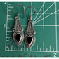 Vintage Boma Sterling Silver Black Onyx Teardrop Bali Style Dangle Drop Earrings