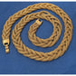Vintage Wide Gold Tone Woven Braided Mesh Chain Necklace 23.5” 76g, 1970 - 1980s
