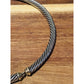 David Yurman Sterling Silver & 14k Gold Classic 7mm Cable Choker Necklace 15.5"