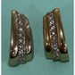 Mint Vintage Avon Centennial 1886-1986 Gold Tone Rhinestone Half Hoop Earrings