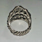 Vintage Sterling Silver Rope & Scroll Design Ring Size 9 – 16g Solid .925