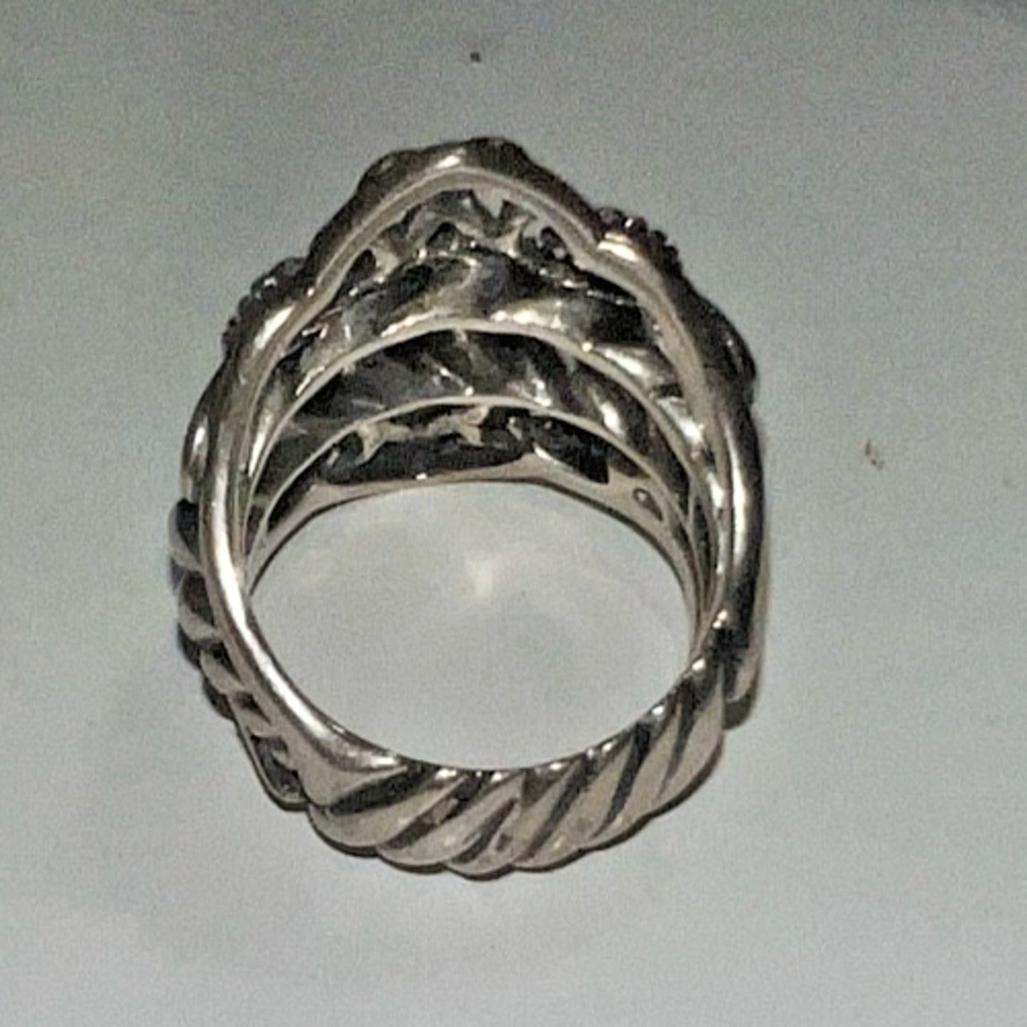 Vintage Sterling Silver Rope & Scroll Design Ring Size 9 – 16g Solid .925