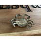Vintage Sterling Silver Crab Animal Brooch 925 Green Eyes Nautical Beach Crab Zodiac